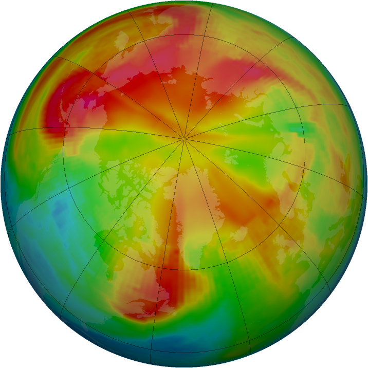Arctic ozone map for 01 February 1991